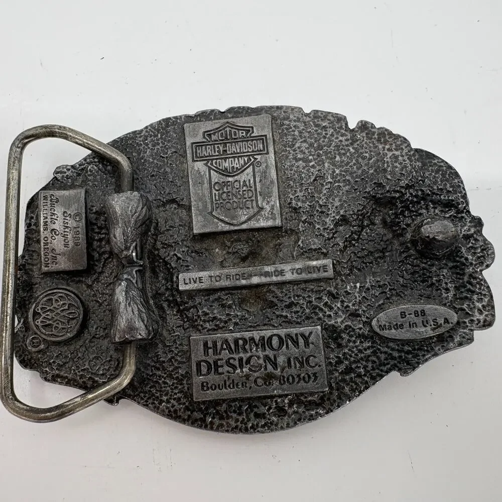 Harley-Davidson Belt Buckle Harmony Design B-88 Born In The USA Eagle Flag